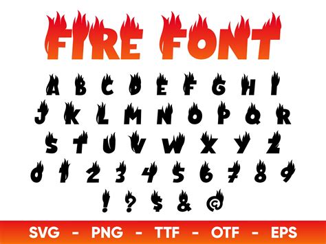 Fire Font Svg Flame Font Svg Files Para Cricut Y Silhouette Etsy México