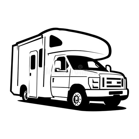 Campervan Motorhome Caravan Silhouette Vector Art Isolated Stock Vector