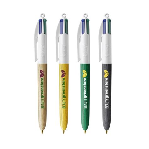 Stylo BIC 4 Couleurs personnalisé Bois avec marquage de votre logo