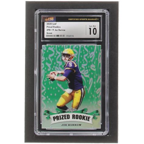 Joe Burrow 2020 Leaf Metal Special Release Prized Rookie Rainbow Green