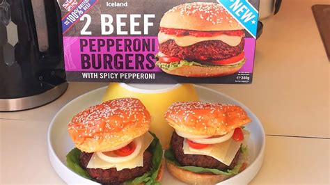 2 Beef Pepperoni Burgers New Iceland Food Review Youtube