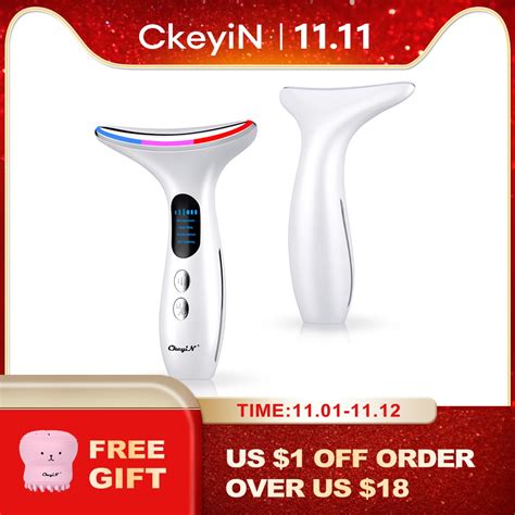 Ckeyin Neck Anti Wrinkle Massager Ems Vibration Face Tightening Massage