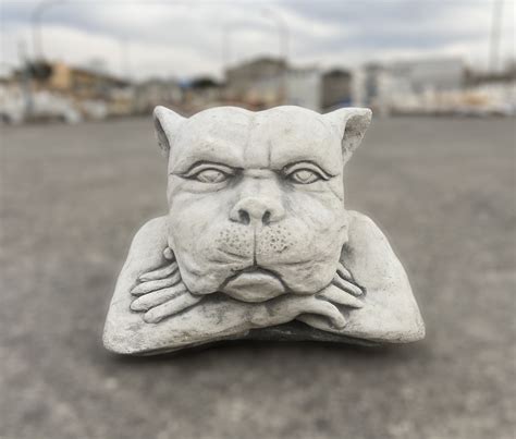 Statua Di Gargoyle Scultura Busto Di Cane Lucifer In Cemento E Pietra