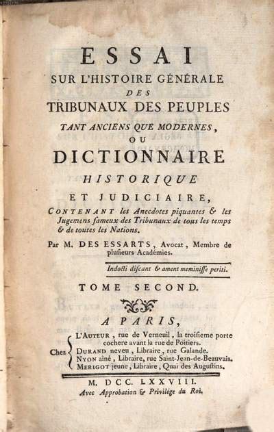 Essai Sur L Histoire G N Rale Des Tribunaux Des Peuples Tant Anciens