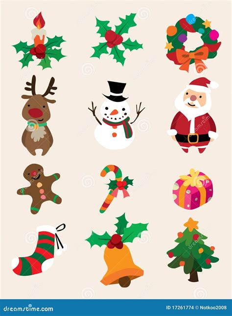 Cute Cartoon Christmas Element Stock Vector Illustration Of Candle