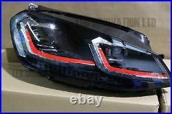 HEADLAMPS GOLF MK7 MK7 5 DRL BI XENON RED GTi DAYTIME RUNNING LIGHT