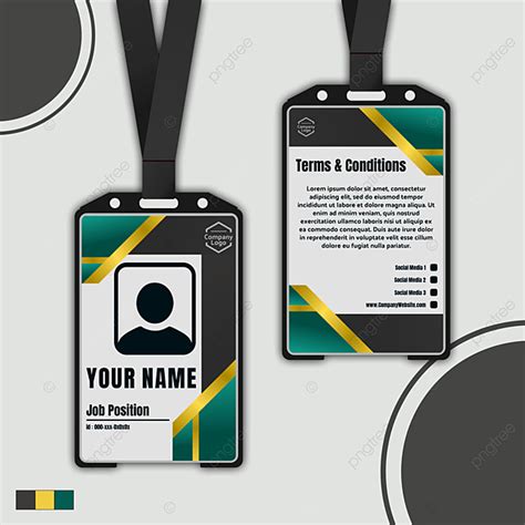 Professional Corporate Id Card Portrait Template Clean Green Design