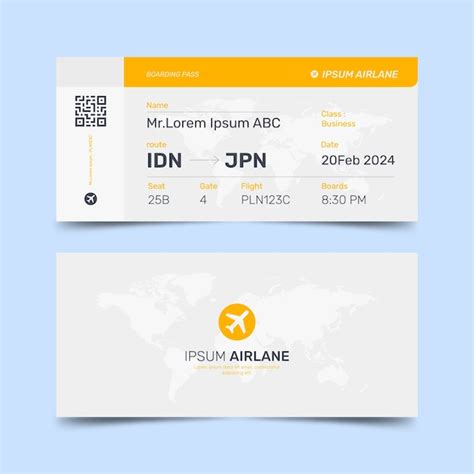 Free Vector Flat Design Boarding Pass Template