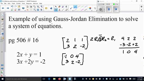 Matrices And Systems Of Equations Part Youtube