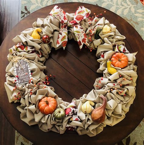 Autumn Ribbon Wreath Ribbon Wreath Burlap Wreath Fall Wreath