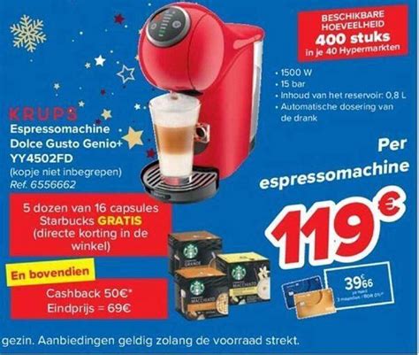 Krups Espressomachine Dolce Gusto Genio Promotie Bij Hyper Carrefour