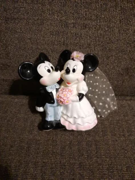 DISNEY MICKEY Minnie Mouse Wedding Cake Topper Porcelain Figurine