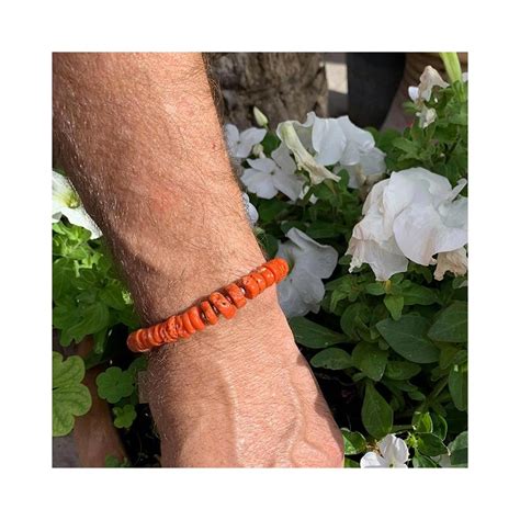 Bracelet en rondelles de corail véritable pour homme