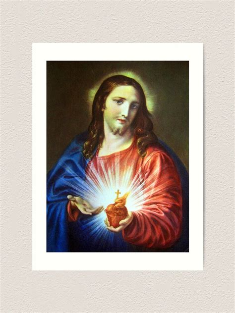 Sacred Heart Of Jesus Art Print For Sale By Heartlanditaly Redbubble