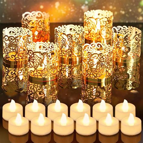 92 Pieces Led Votive Bulk Paper Candle Holders Tea Light Holder Flameless Battery Operated