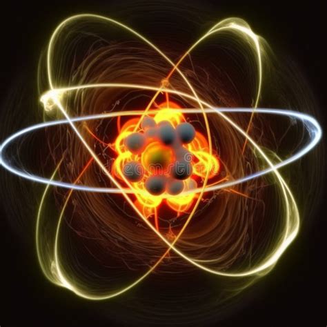 Atom With A Nucleus Of Protons And Neutrons And Orbits Of Electrons