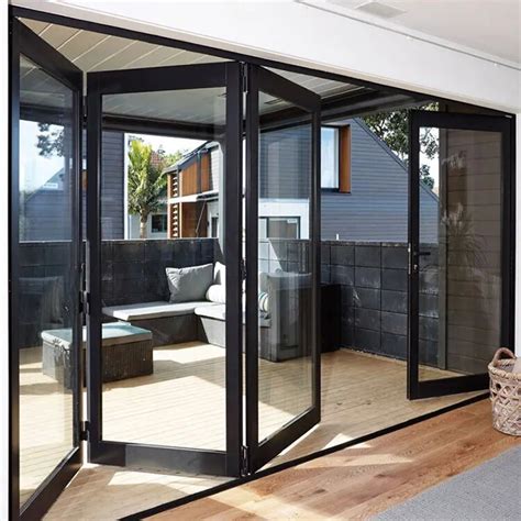 Folding Aluminium Glass Sliding Door Bifold Doors Aluminium Folding Patio Exterior Bi Folding