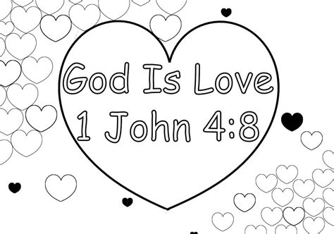 God is Love 1 John 4:8 Coloring Activity Sheet for Kids - Etsy Ireland