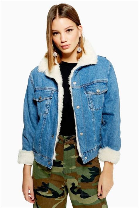 Faux Fur Lined Denim Jacket Fur Lined Denim Jacket Lined Denim