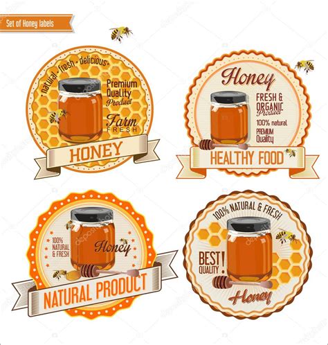 Honey retro vintage labels Stock Vector by ©totallyout 90956554