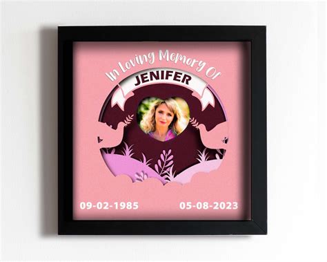 3d Memorial Shadowbox Svg Customizable Memorial Shadow Box Svg