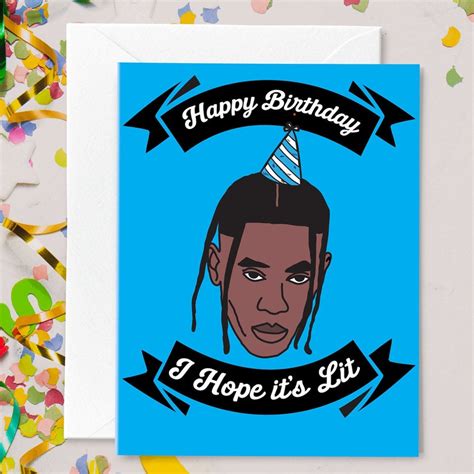 Travis Scott Birthday Card Astroworld Card For Him Etsy