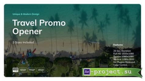 Videohive Travel Promo Opener 47584489 Project For After Effects