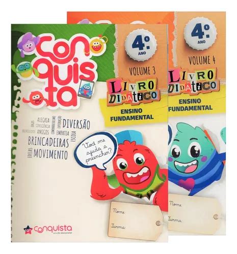 Kit Conquista Educacional 4 Ano Ensino Fundamental Aluno Volume 3 E 4