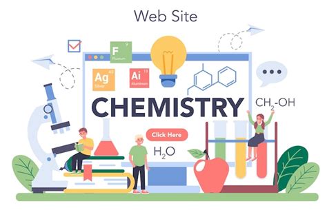 Service Ou Plateforme En Ligne De Chimie Vecteur Premium