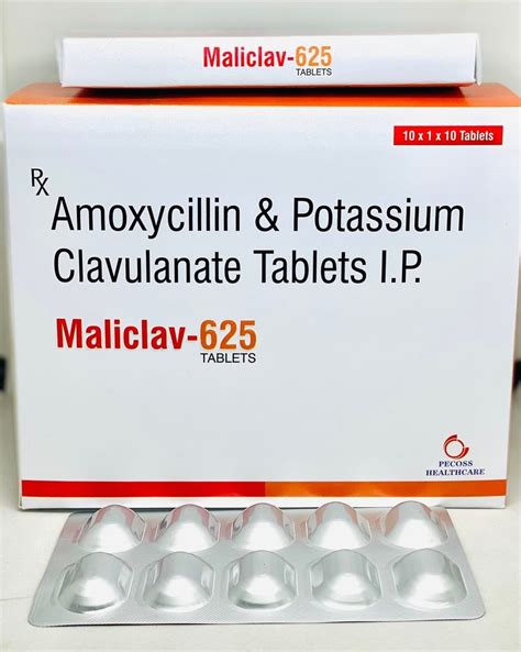 MALICLAV 625 Amoxycillin Trihydrate 500mg Potassium Clavulanic