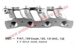 Fiat 124 Coupe Twin DCOE Weber Manifold