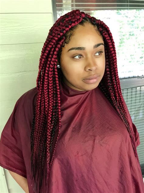 Red Braids Box Braids Triangle Braids Red Box Braids Box Braids