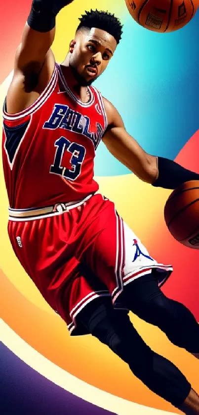 Dynamic Basketball Action Wallpaper - free download