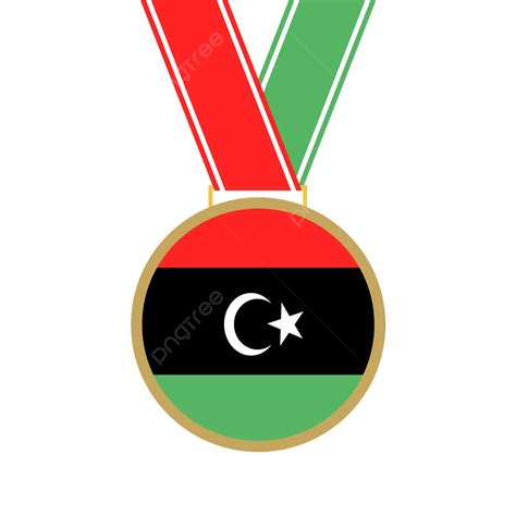 Plantilla De Diseño De Bandera De Medalla Libia Vector Png Icono De