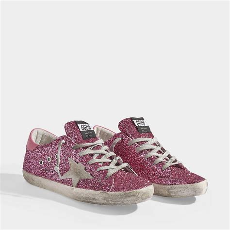 Golden Goose Deluxe Brand Leather Superstar Sneakers In Pink Glitter