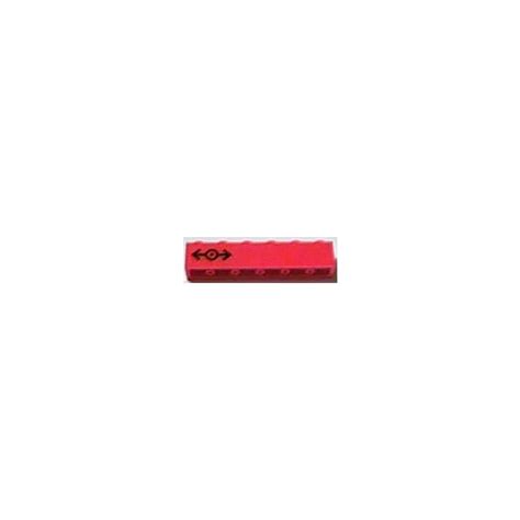 LEGO Red Brick 1 X 6 With Train Logo Black Sticker 3009 Brick Owl