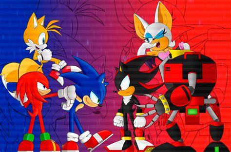 Team Sonic vs. Team Dark by TheCakeee on DeviantArt