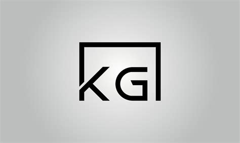 Letter KG logo design. KG logo with square shape in black colors vector ...