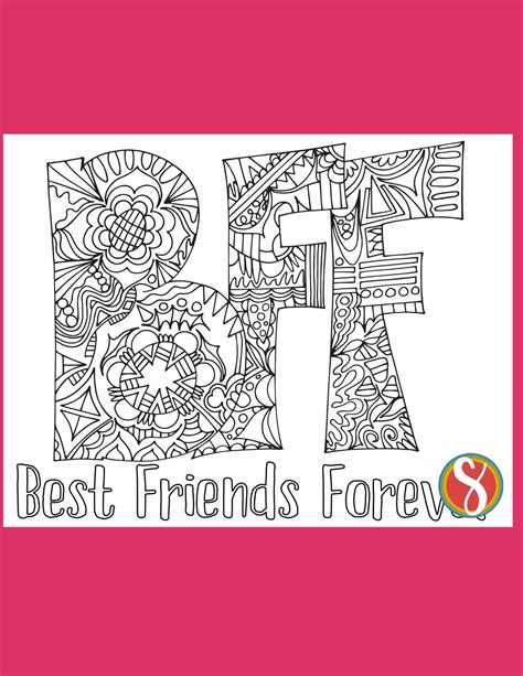 Free Best Friends Coloring Pages — Stevie Doodles