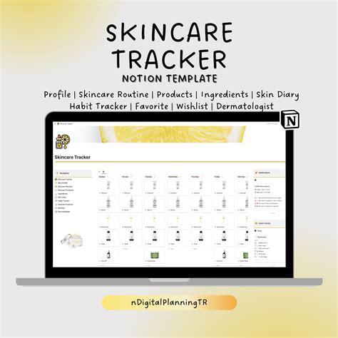 Skincare Tracker Notion Template Skincare Manager Notion Skincare