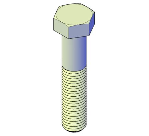 Bolt Detail Elevation 3d Model Layout Autocad File Cadbull