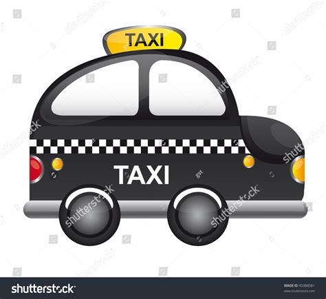 Black Taxi Cartoon Tranparency Vector Illustration Stock Vector