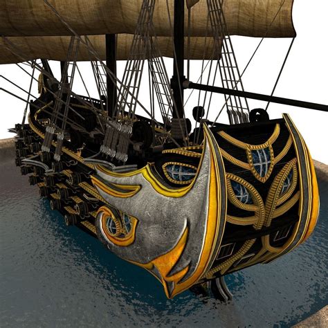 D Model Pirate Ship Vr Ar Low Poly Cgtrader