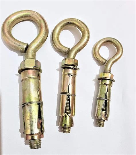Yellow Zinc Plated Mild Steel Hook Type Anchor Fastener - M8 x 75 mm at ...