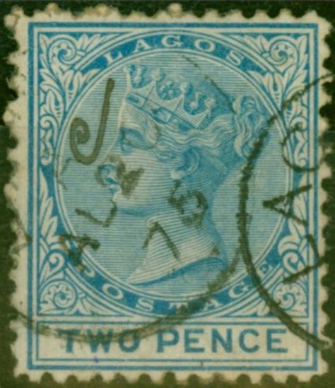 Lagos 1874 2d Blue Sg2 Fine Used Stamps