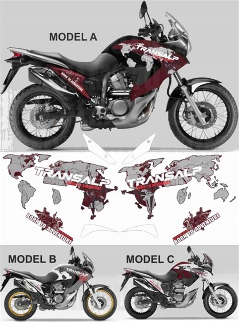 Naklejki Honda Transalp Xl V Born To Adventure Tramp Za Z Z