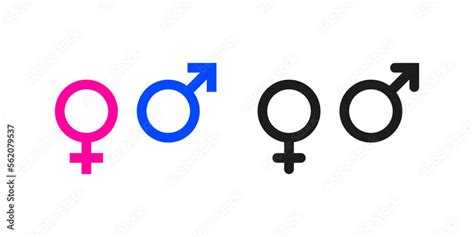 Male And Female Gender Symbol Woman And Man Pink And Blue Sex Graphic Icon Stock Vector