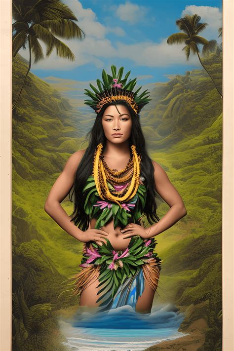 Hawaiian Goddess Laka Matte Painting · Creative Fabrica