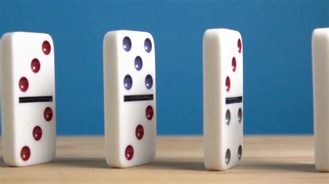 Dominos Falling In Slow Motion Close Up Of Domino Effect Stock Video