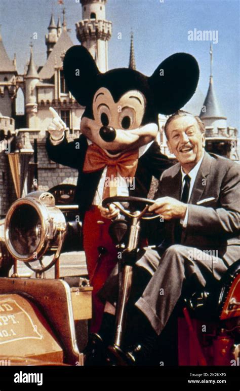 American animator and producer Walt Disney and Mickey mouse at Disneyland Ca 1955 Stock Photo ...